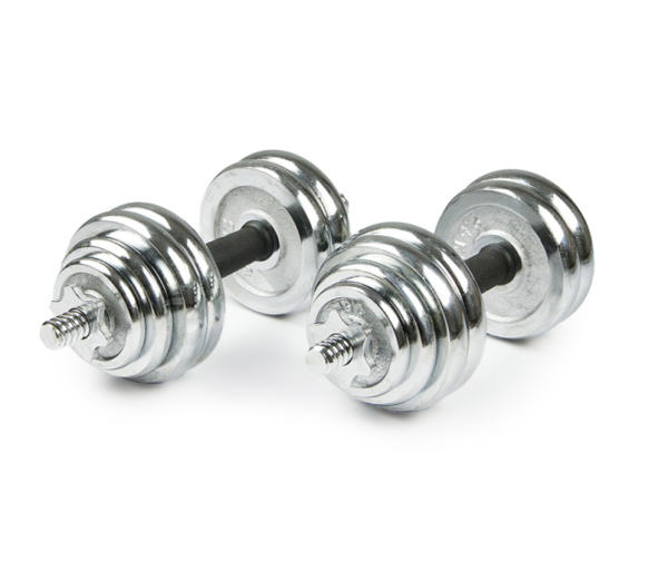 Набор гантелей хромированных AMETIST в чемодане 30 кг